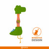FOFOS Cat Flick Tube Toy - Crocodile